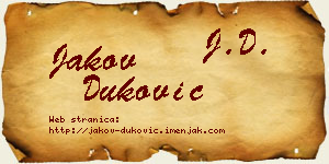 Jakov Duković vizit kartica